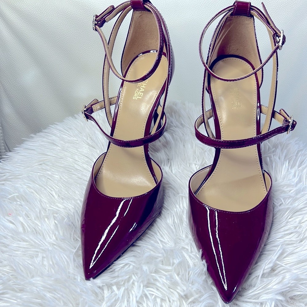 Michael Kors sexy Burgundy heels with ankle straps. Like New Condition. Size 7
